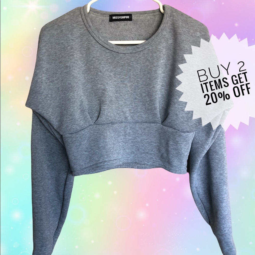 Gray missy Empire Cropped Corset  Sweater Size Small